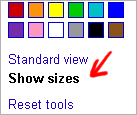 Images option: "Show size" Images option: "Show size"