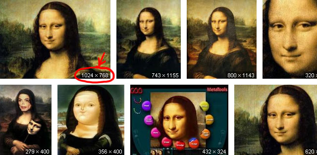 Google images shows Size of Mona Lisa Google images shows Size of Mona Lisa