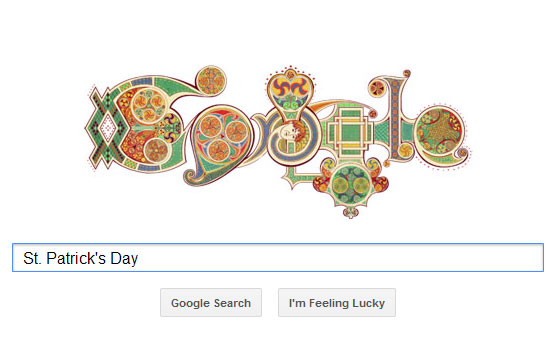 St. Patrick's Day Google Doodle 2012 St. Patrick's Day Google Doodle 2012