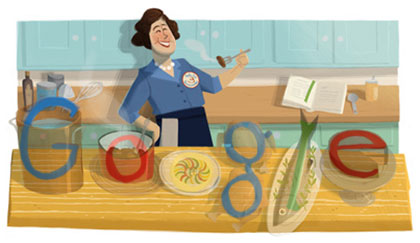 Julia Child cooks the Google logo Julia Child cooks the Google logo