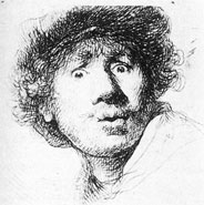 Rembrandt Etching (self-portrait, 1630)
