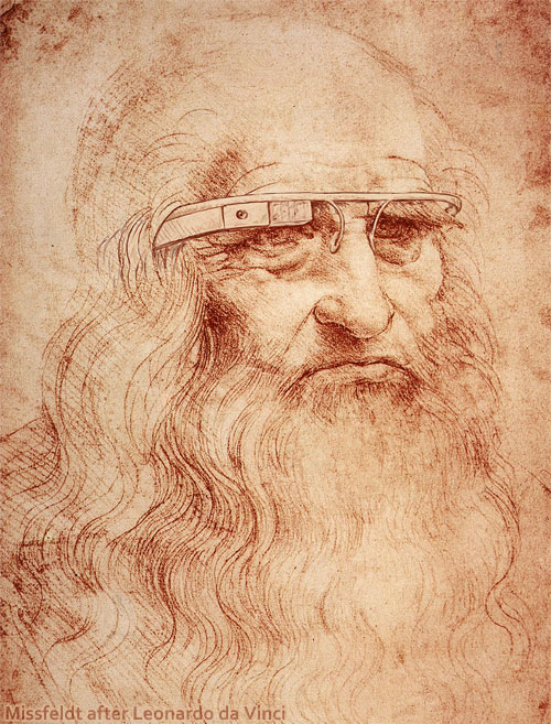 Leonardo da Vinci with Google Glass